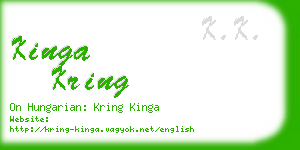 kinga kring business card